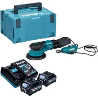 Makita BO 002 CGD201 Accuschuurmachine 40 V max. 150 mm 5,0 mm slag Borstelloos + 2x accu 2,5 Ah + lader + Makpac