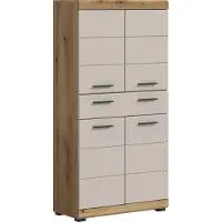 Ebuy24 Scout kolomkast 4 deuren, 1 lade kasjmier decor mat, eiken decor.