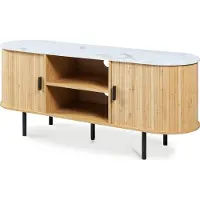 En.casa TV meubel Tvedestrand 140x40x55 cm marmer wit en naturel []