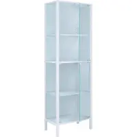VCM Glasvitrine stehend Jensol XL – hohe Standvitrine mit ESG-Sicherheitsglas, Glasfront & Seitenteile, moderner Vitrinenschrank, ca. 178 x 60 x 35 cm