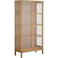 Ebuy24 Vitrinekast Zamora - Naturel Hout - 90x40x180cm