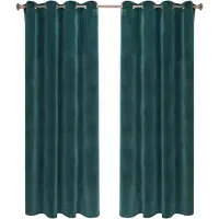 Happyment Gordijnen set Vida 2 stuks - groen 140x245cm - Verduisterend - met Plooiband - Fluweel Isolerend