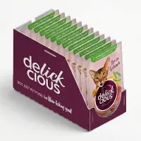Delickcious Nat Kattenvoer Adult – Lam, Kipfilet & Groene Bonen in Gelei 12x85g