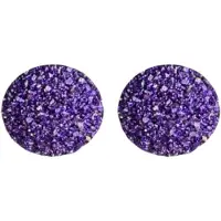 Charme Bijoux Clip oorbellen -Lovata vol kunststof paars 2 cm- 100% - Allergie vrij-
