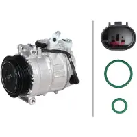 Hella Klimaatcompressor 12V, diameter 110 mm, , geschikt voor onder andere MERCEDES-BENZ C-klasse