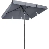 Happyment Parasol deluxe - Kantelbaar - Vierkant - Zonder voet - Grijs - Terras, tuin of strand - 200cm