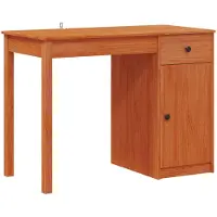 vidaXL Bureau, wassenbruin, 100 x 50 x 74 cm, massief dennenhout