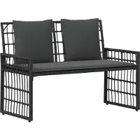 vidaXL Tuinbank 2 -Seater 116 x 55 x 82 cm Staal en Poly Rattan