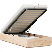 vidaXL Ottoman bedframe met opbergruimte Naturel 90 x 190 cm