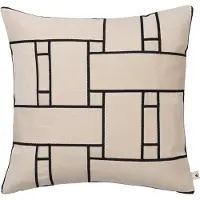 Ferm Living Lattice Offset Kussen 50x50 Cm Gebroken Wit/zwart - Decoratieve kussens & hoezen Dons Black - 1104272921