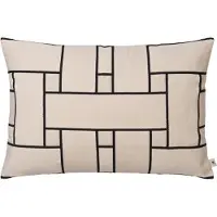 Ferm Living Lattice Offset Kussen 40x60 Cm Gebroken Wit/zwart - Decoratieve kussens & hoezen Dons Black - 1104272922
