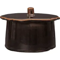 Ferm Living Marnen pot met deksel Carob brown, Ø13x7 cm