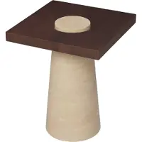 Ferm Living Grova bijzettafel Travertin, 40x40x50 cm