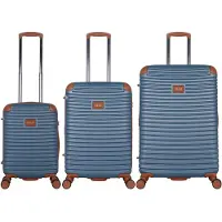 Elle - Glam | Harde koffer set / Trolley set / Reiskoffer set - (S/M/L) - Blauw - Blauw / Set