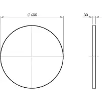 Hak Ronde spiegel in kunststof lijst Ø60cm, zwart