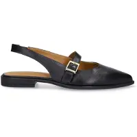 No Stress Zwarte leren slingbacks | Maat 39