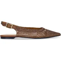 Manfield Bronzen gevlochten slingbacks | Maat 38