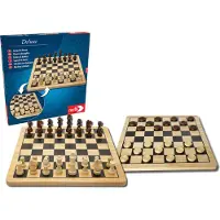Noris Schaken En Dammen Deluxe Hout 2-In-1 - Bordspel