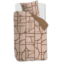 Vt wonen Dekbedovertrek vtwonen Bold Shapes Zachtroze Katoen-140 x 200 / 220 cm | 1-Persoons