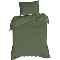 Fonq Fresh Dekbedovertrek Moss Green-140 x 200 / 220 cm | 1-Persoons