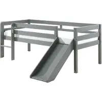 Vipack Pino Halfhoogslaper met Glijbaan 90 x 200 cm - Grijs