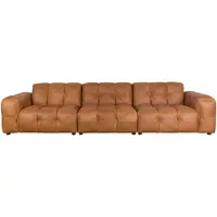 Dutchbone Hackman 4,5-Zitsbank Leer Cognac Bruin