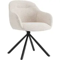 Fonq Hush Eetkamerstoel - Chenille - Beige / Zwart