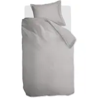 Ambiante Satin Uni dekbedovertrek - Eenpersoons - 140 x 200/220 cm - Grijs