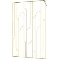 Aurlane Inloopdouche Art Deco Round 120x195cm - Goud Profiel - 5 Mm Helder Glas