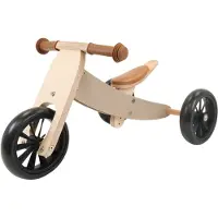 Bandits & Angels Smart Bike Loopfiets Hout 4-in-1 Beige Sand vanaf 1 jaar - Voor Jongens en Meisjes - Houten Loop Fiets - Omkeerbaar in Driewieler en Tweewieler - Verstelbaar Zadel
