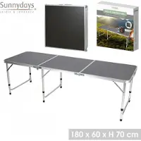 Sunnydays Opvouwbare campingtafel van aluminium 60 x 180 x H70 cm