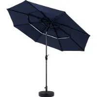 MODFU - Dubbelzijdige Rechthoekige Parasol Voor Buiten - Slinger En Kantelmechanisme - 3-Laags Geventileerd - Staal - Marineblauw - 14,8 Ft