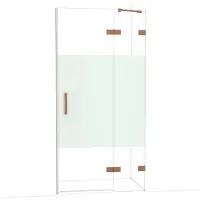 Maxaro Diamond Douchedeur | 100 cm Glanzend koper Helder met matte strook Draaideur