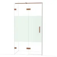 Maxaro Diamond Douchedeur | 110 cm Glanzend koper Helder met matte strook Draaideur