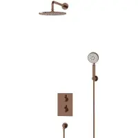 Maxaro Radius Regendouche Inbouw | Glanzend koper 25 cm Regendouche Thermostatisch