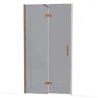 Maxaro Diamond Douchedeur | 110 cm Glanzend koper Rookglas Draaideur