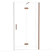 Maxaro Diamond Douchedeur | 110 cm Glanzend koper Helder glas Draaideur