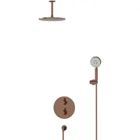 Maxaro Radius Regendouche Inbouw | Glanzend koper 25 cm Regendouche Thermostatisch