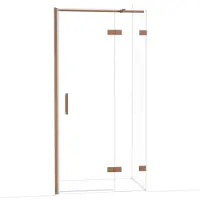 Maxaro Diamond Douchedeur | 100 cm Glanzend koper Helder glas Draaideur