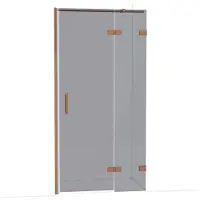 Maxaro Diamond Douchedeur | 100 cm Glanzend koper Rookglas Draaideur