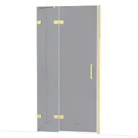 Maxaro Diamond Douchedeur | 100 cm Glanzend lichtgoud Rookglas Draaideur