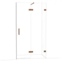 Maxaro Diamond Douchedeur | 110 cm Glanzend koper Helder glas Draaideur