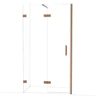 Maxaro Diamond Douchedeur | 110 cm Glanzend koper Helder glas Draaideur
