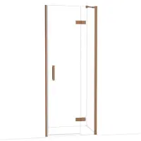 Maxaro Diamond Douchedeur | 80 cm Glanzend koper Helder glas Draaideur