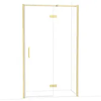 Maxaro Diamond Douchedeur | 120 cm Glanzend lichtgoud Helder glas Draaideur