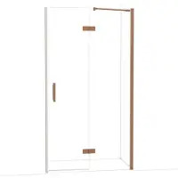 Maxaro Diamond Douchedeur | 110 cm Glanzend koper Helder glas Draaideur