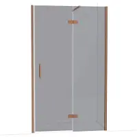 Maxaro Diamond Douchedeur | 120 cm Glanzend koper Rookglas Draaideur