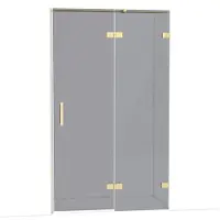 Maxaro Diamond Douchedeur | 120 cm Glanzend lichtgoud Rookglas Draaideur