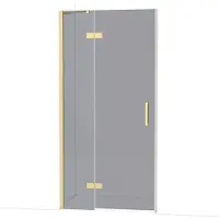 Maxaro Diamond Douchedeur | 100 cm Glanzend lichtgoud Rookglas Draaideur