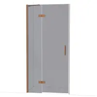 Maxaro Diamond Douchedeur | 100 cm Glanzend koper Rookglas Draaideur